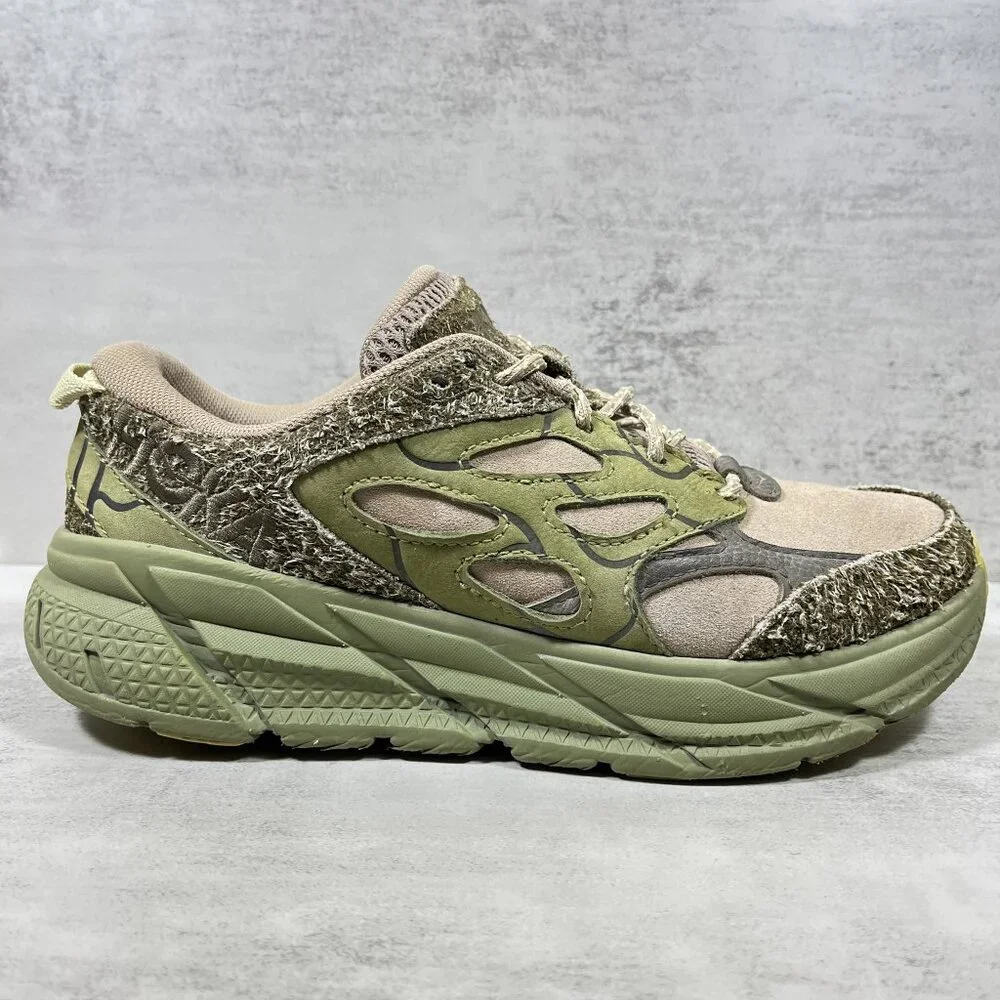 Hoka One One U Clifton L Suede Running Shoes - Women's Size 7.5 - Green - Picture 4 of 10